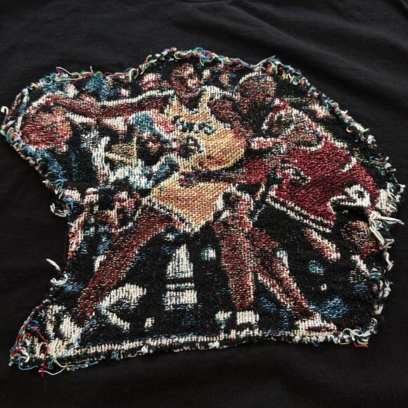 Michael Jordan vs. Kobe Bryant Vintage Stitched textured T Shirt Streetwear - Picture 2 of 7